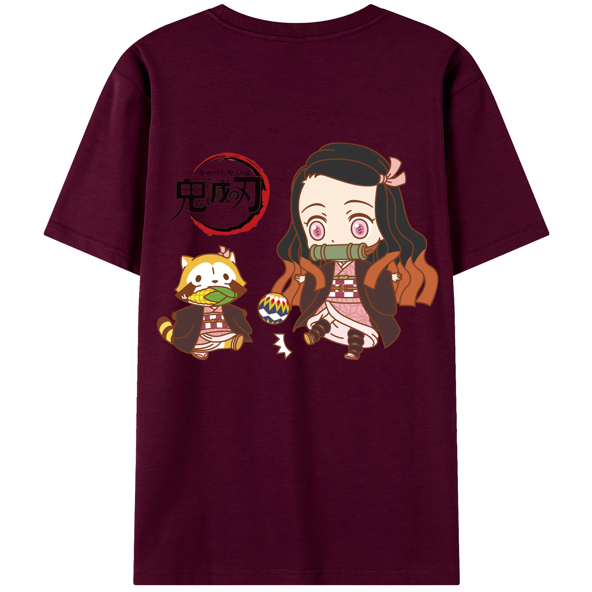 （画像用） 鬼滅の刃（きめつのやいば）竈門 禰󠄀豆子／かまど ねずこ Kamado Nezuko レディース半袖Tシャツ(バックプリント)